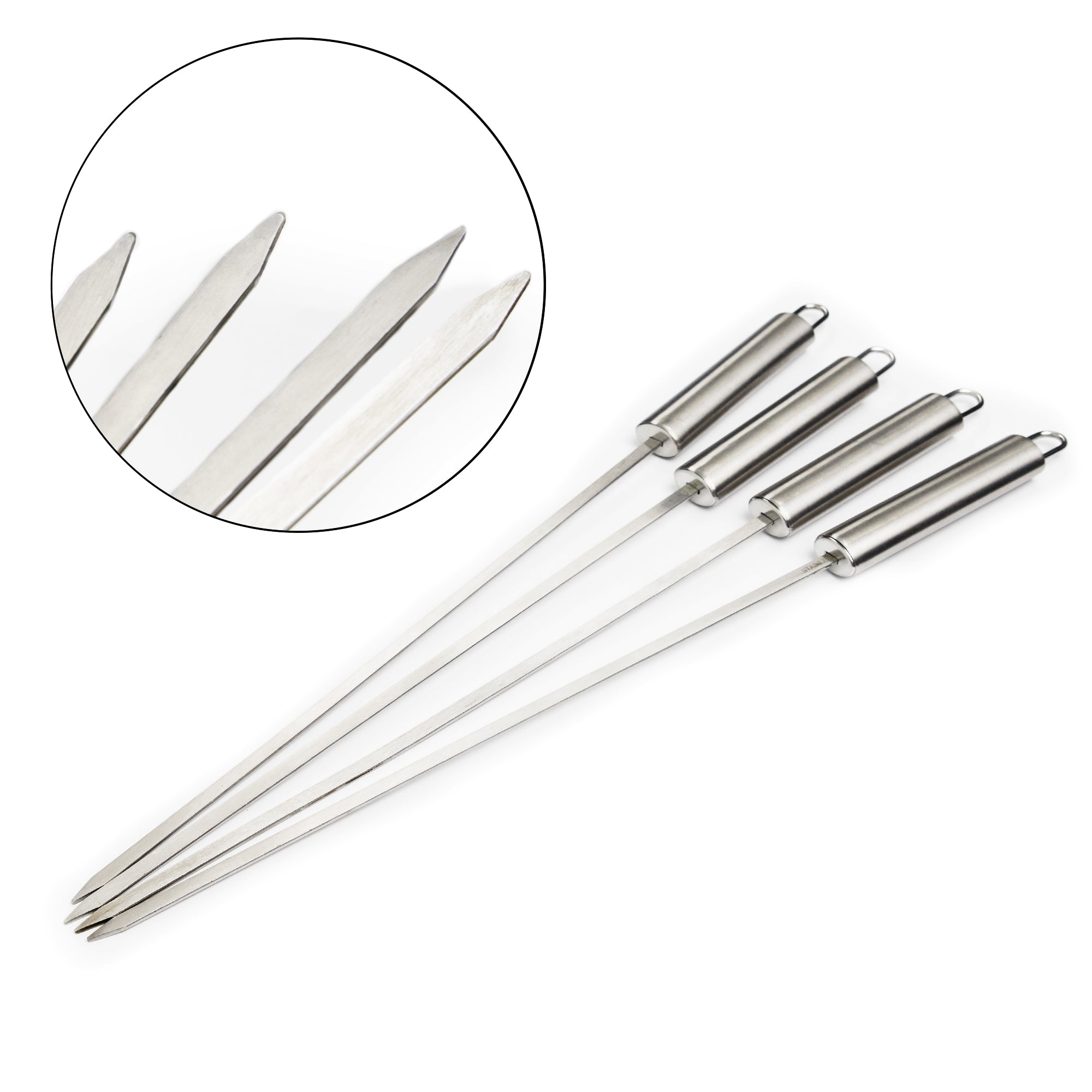 Set of 4 stainless steel skewers