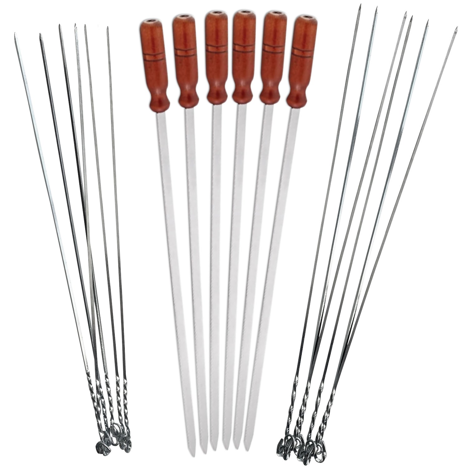 "Argali" Izgara Aksesuarları Ahşap Kutuda Barbekü Şiş Seti, 11 adet