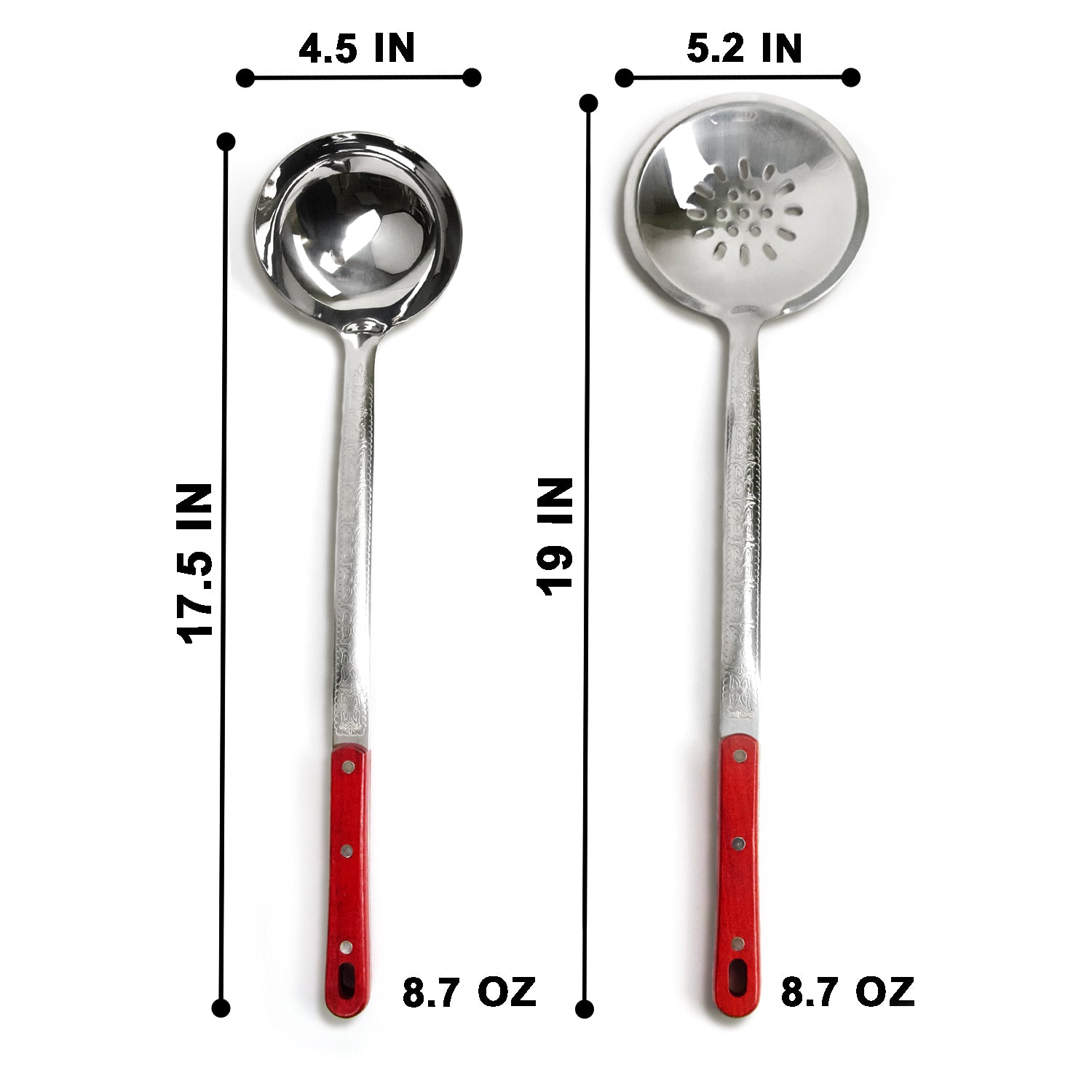 Set of skimmer and ladle for cauldron