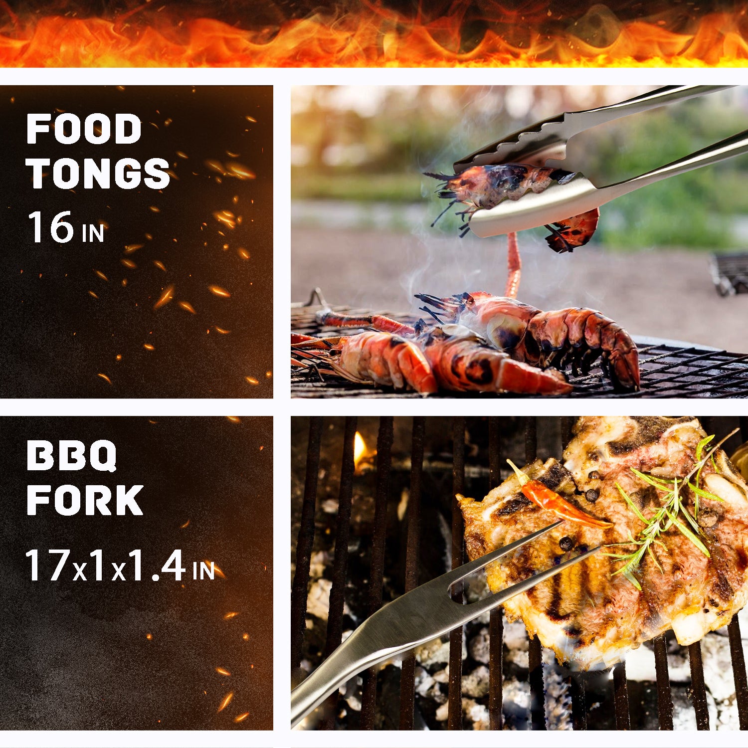 “Colorado" Camping Accessories BBQ Tools Set in a Wooden Case, 6 items