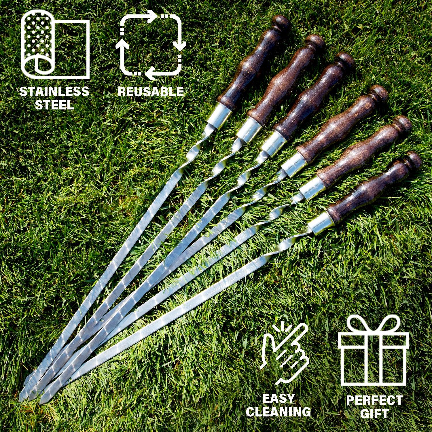 6 in 1 Skewers Set - Premium Skewer Kit for Outdoor Grilling - Viking Create