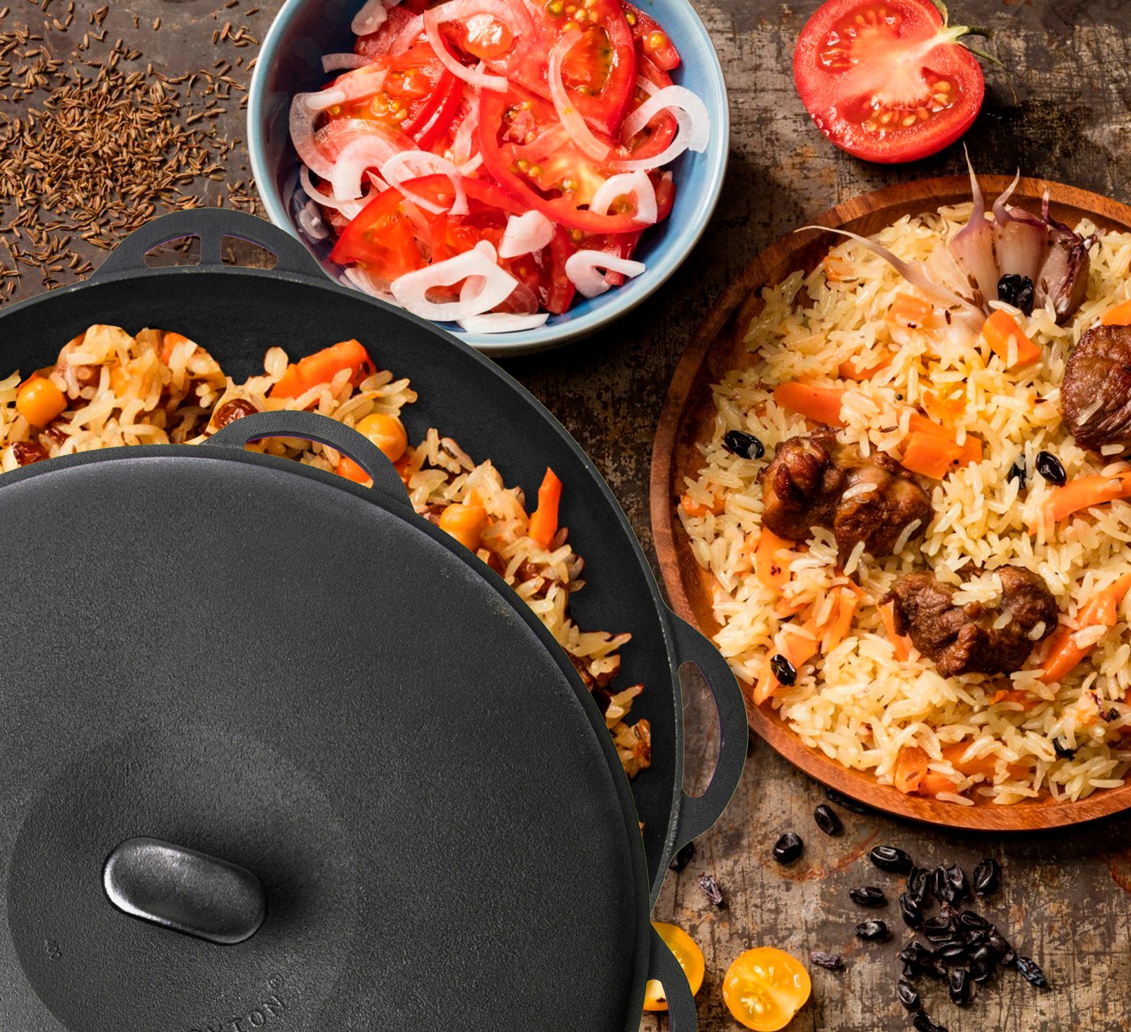 31,7 liter gjutjärn braiser med lock, kraftig ugn holländsk, kittel utomhusmatlagning