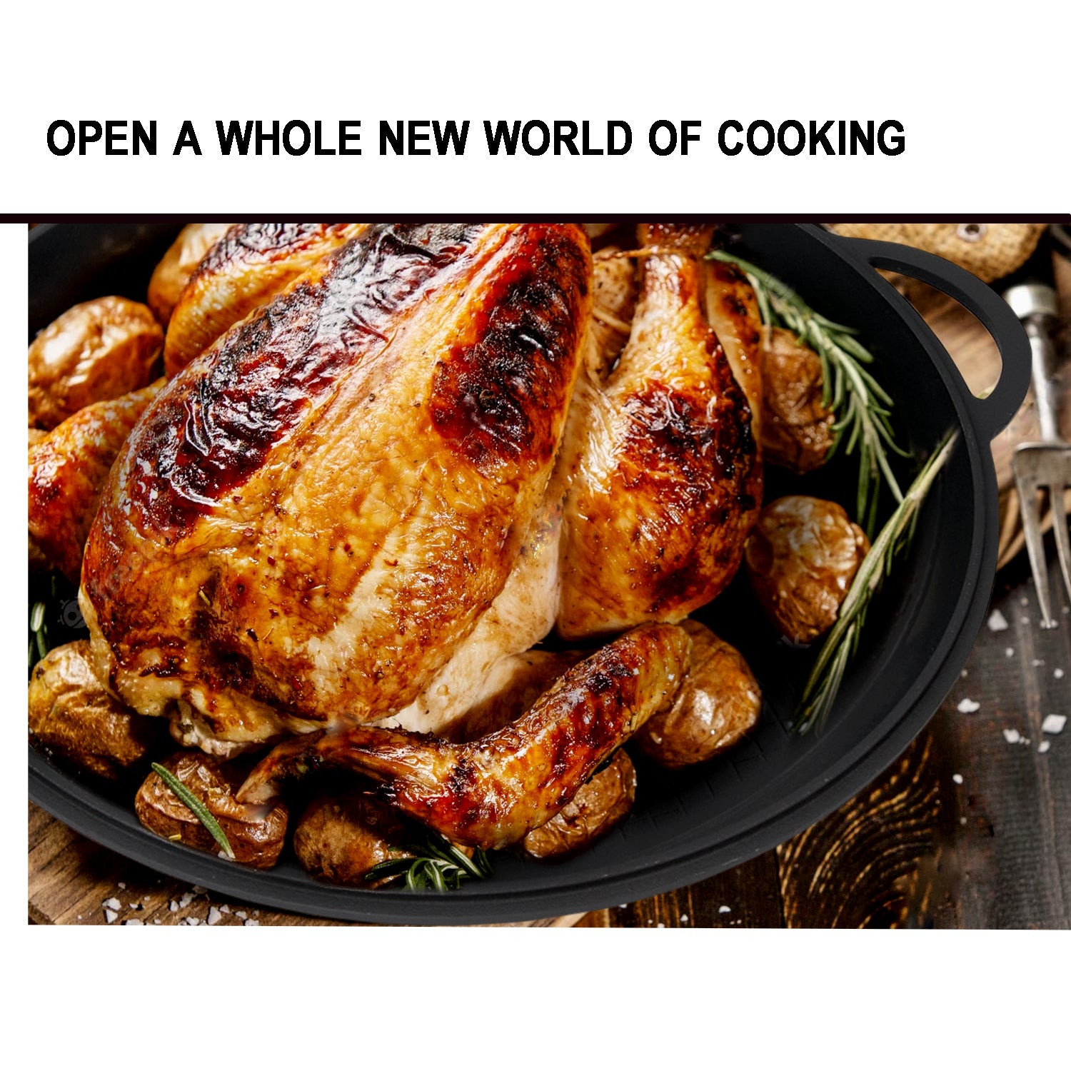 6,34 liter kombinerad spisgryta med stekpannalock 2 i 1, Heavy Duty Nederländsk ugn