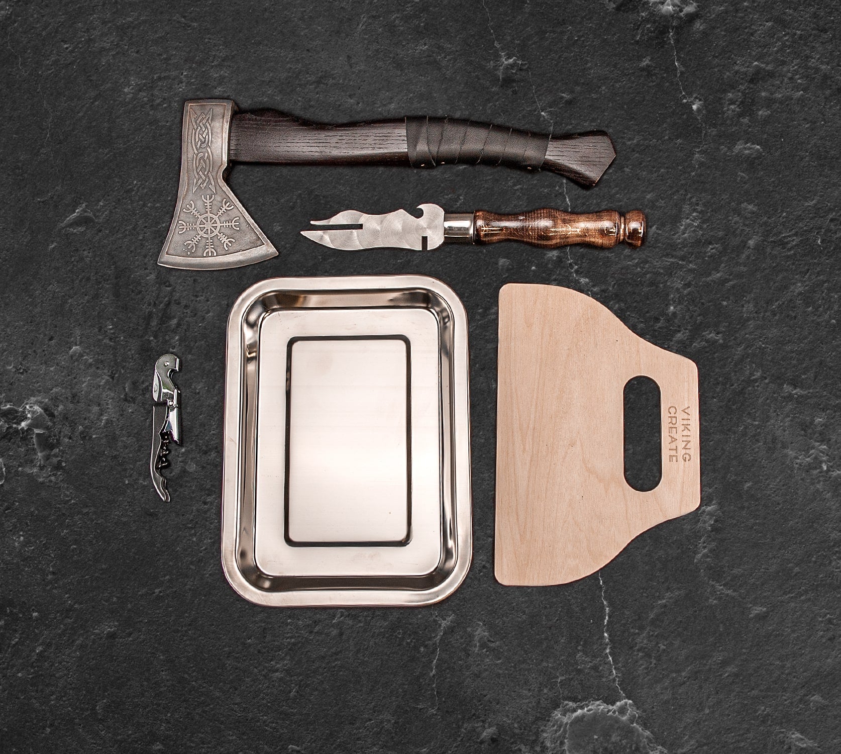 "Lynx" Outdoor Grilling Accessories BBQ Skewers Set in a Wooden Case, 12 items