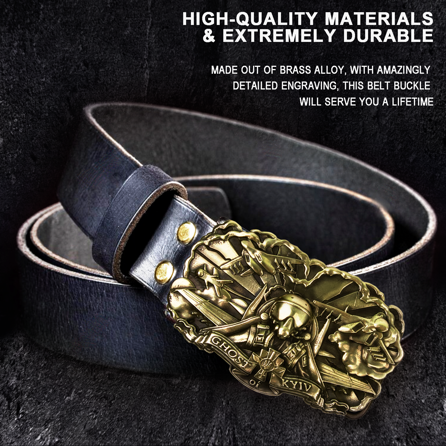 Ghost of Kyiv Buckle For Men's Belt