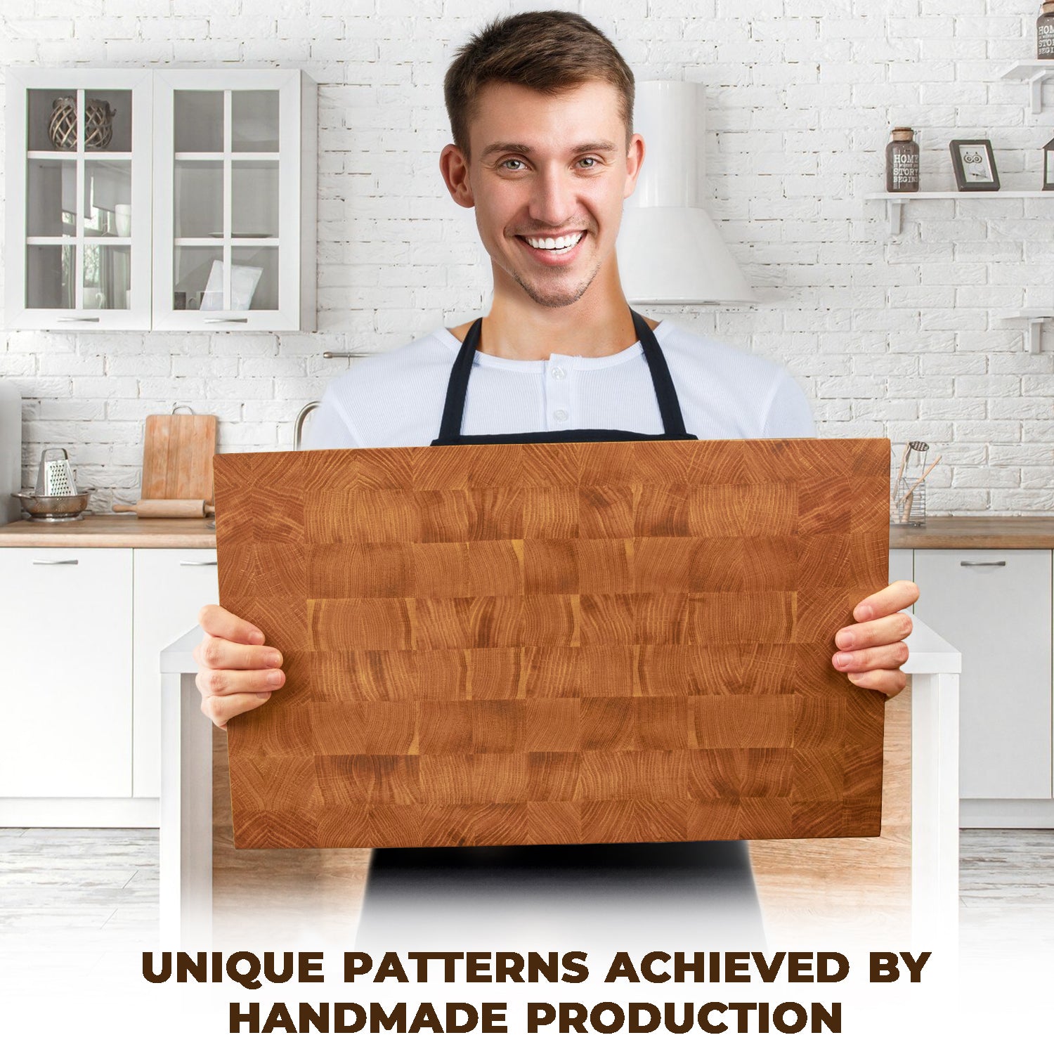 Wooden Cutting Board for Kitchen (16 x 12 Inches) - Kitchen Essentials for Cooking - Large Cutting Board