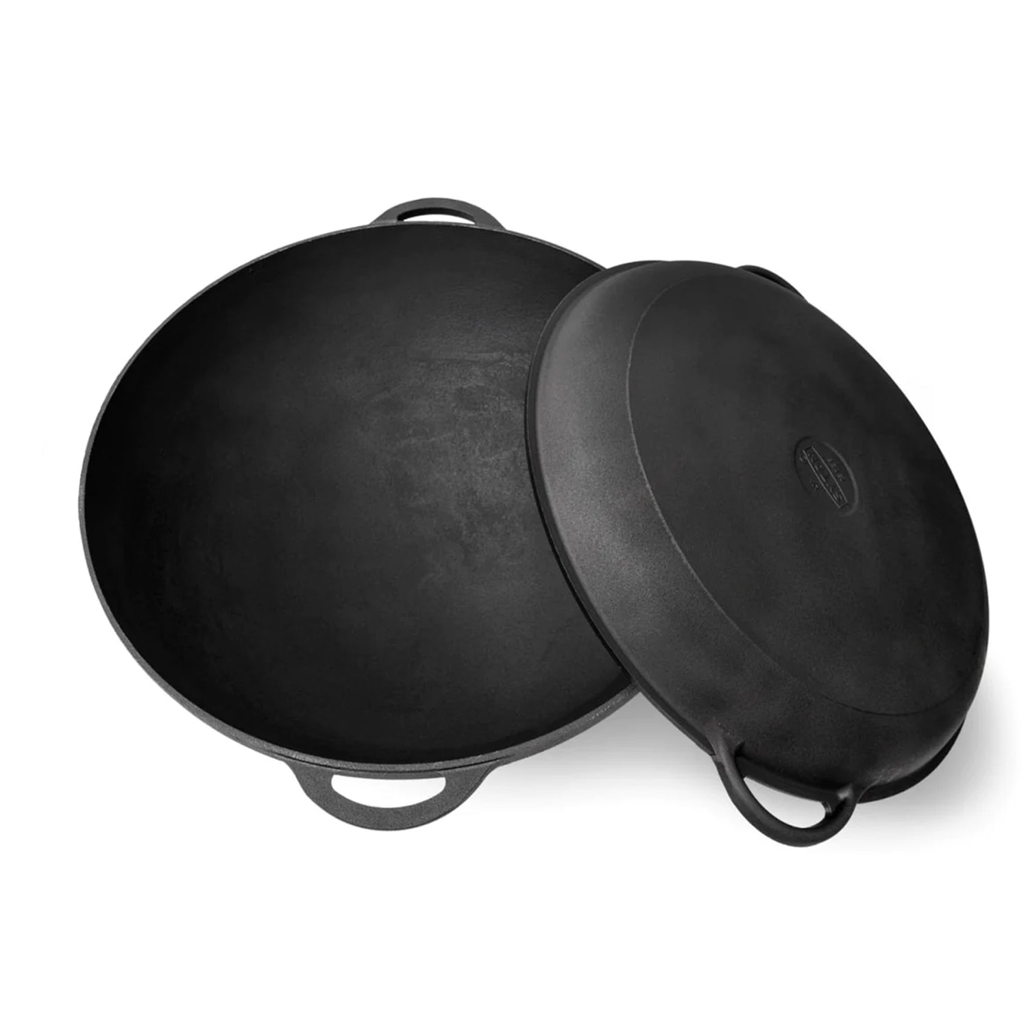 8,45 quart Braiser Pan WOK High-Quality Cast Iron with a Frying Pan Lid 2 in 1, Outdoor Cooking
