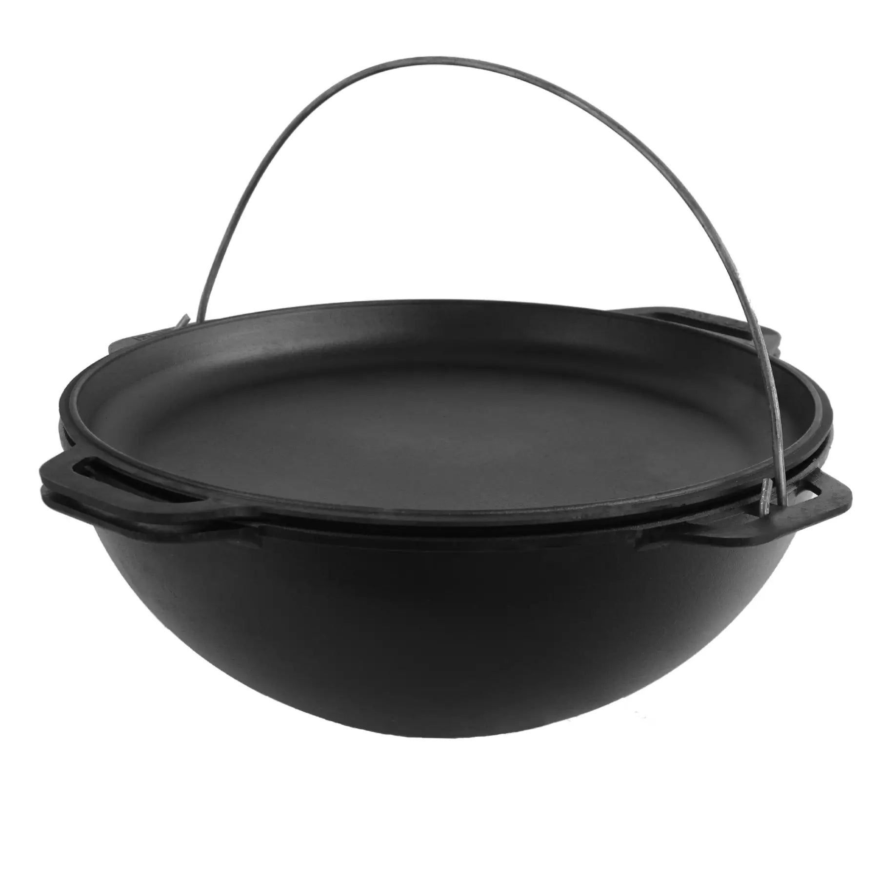 12,68 quart Combo Cooker Cauldron Asian Kazan with a Frying Pan Lid Dutch Oven