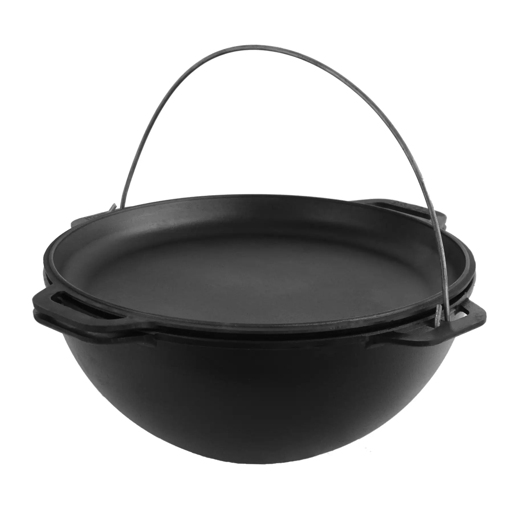 Cast Iron Braiser with a Frying Pan Lid Brizoll, Dutch Oven 15 L