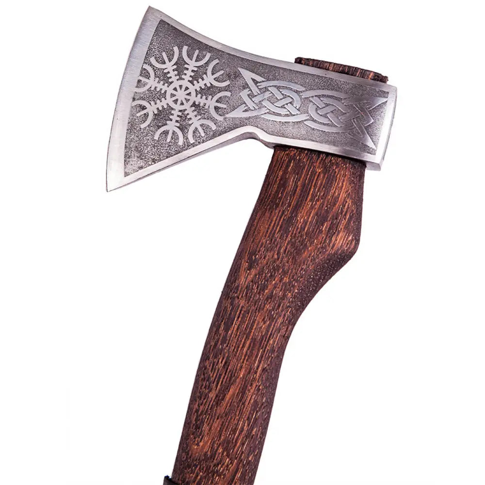 "Warrior" Kamp Ekipmanları Hediye Seti Ahşap Kutuda Balta Aletleri, 3 adet