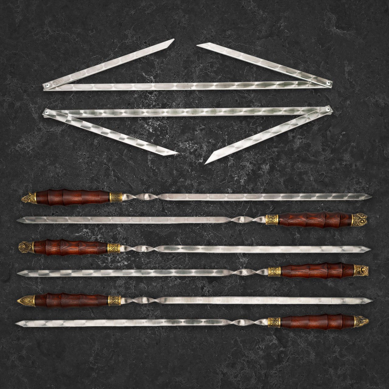 "Viking" Skewers Set  in a Wooden Case, 8 items