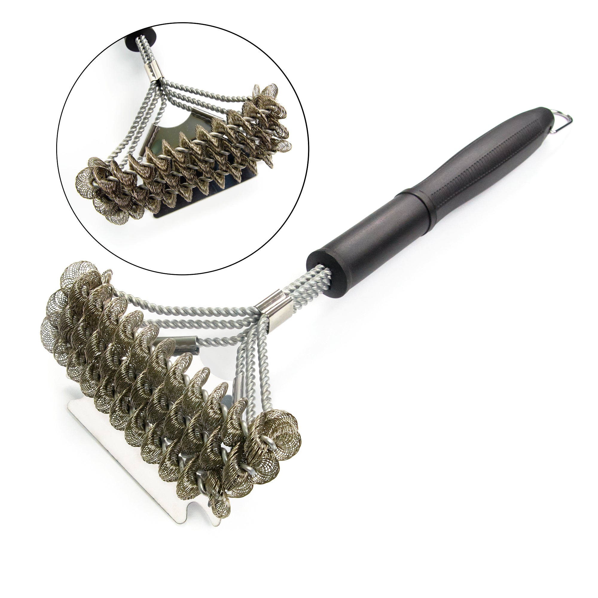 Metal brush for cleaning grills and grates