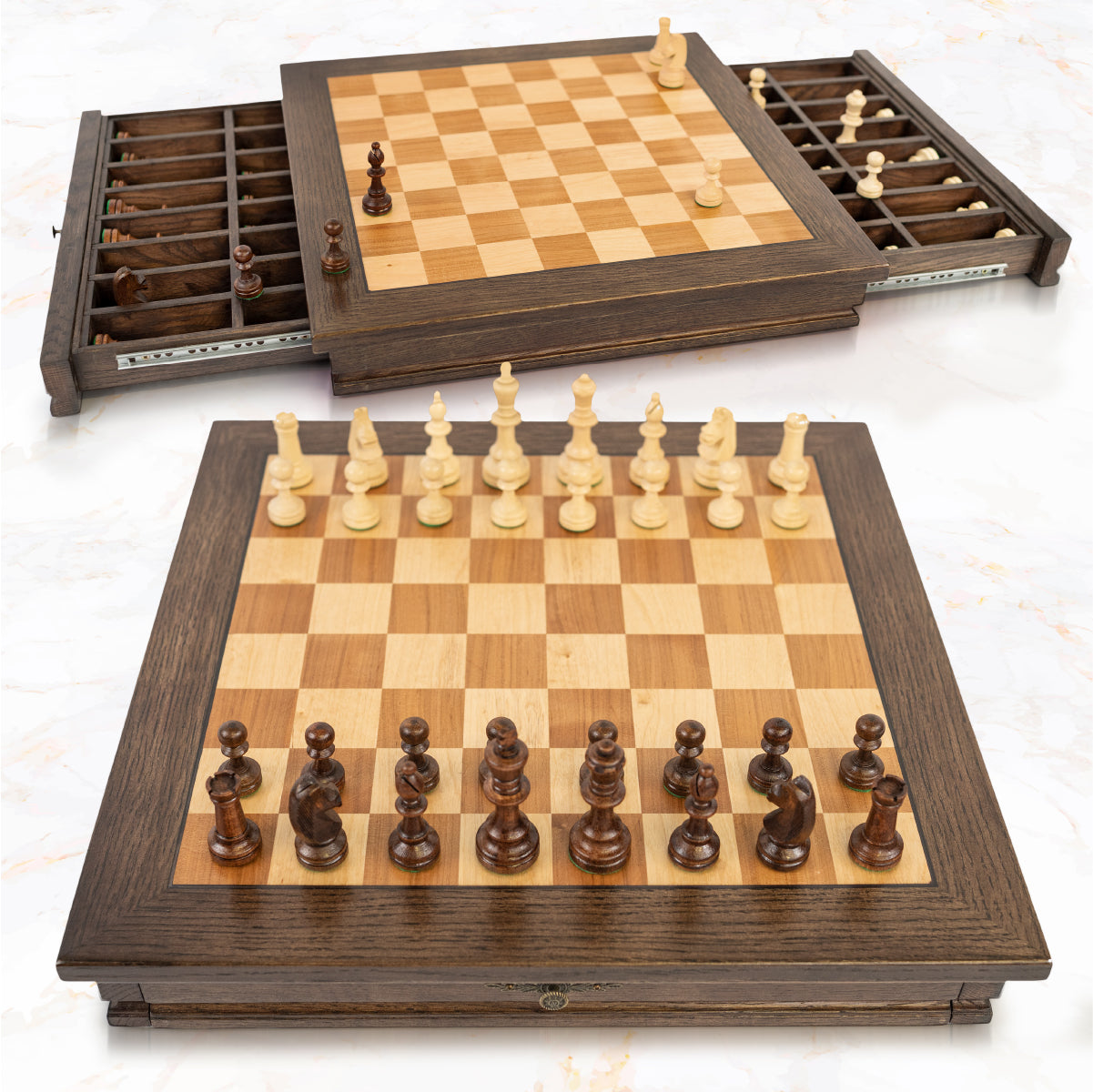 Wooden Chess Set – 17.5 x 17.5 inches – Classic Handmade Board Game