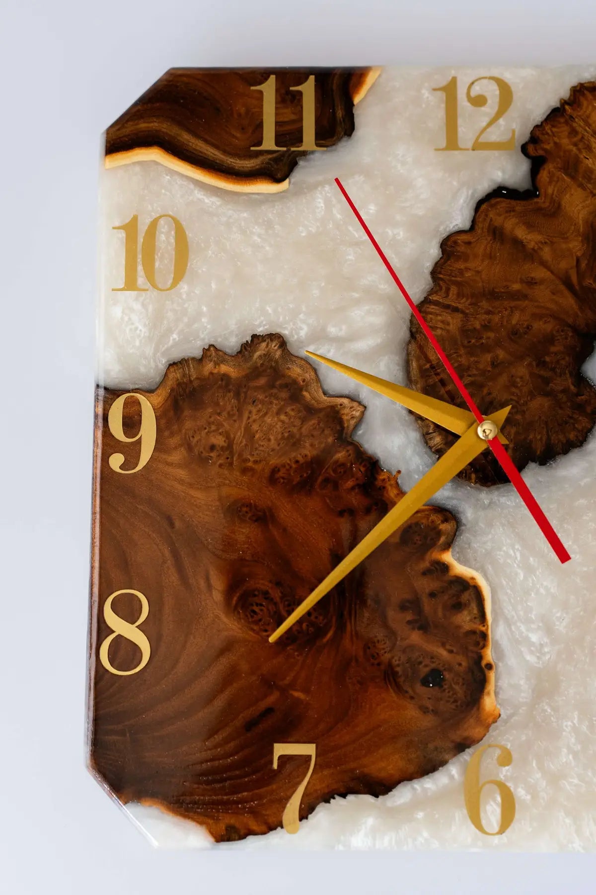 Wood and Epoxy Clock - 12 х 12 in (30 х 30 cm) Diameter - Handmade Wall Clock