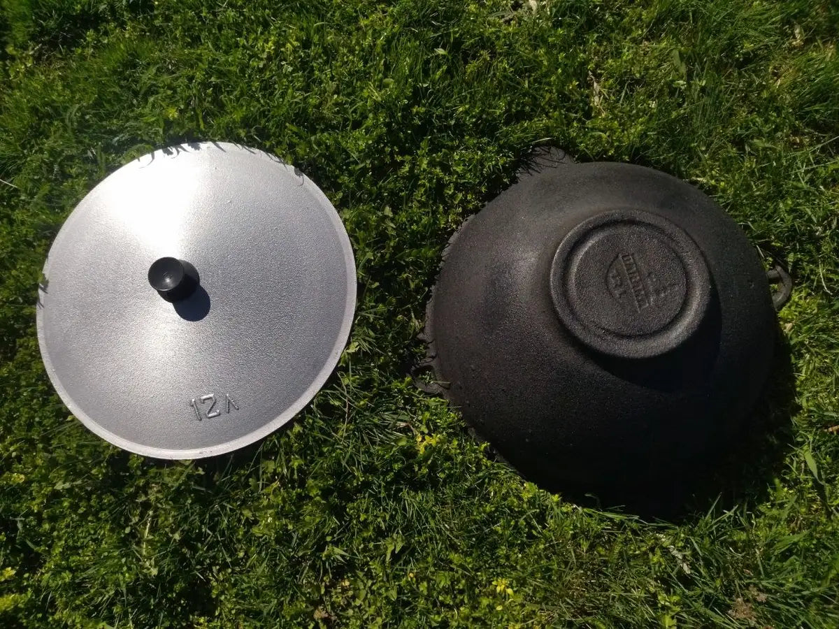 Dutch Oven Pot with Lid 12 L (12.7 Quarts) - Cast Iron Dutch Oven - Uzbek Kazan Cast Iron - Cast Iron Cookware Set – Premium Camping Cookware