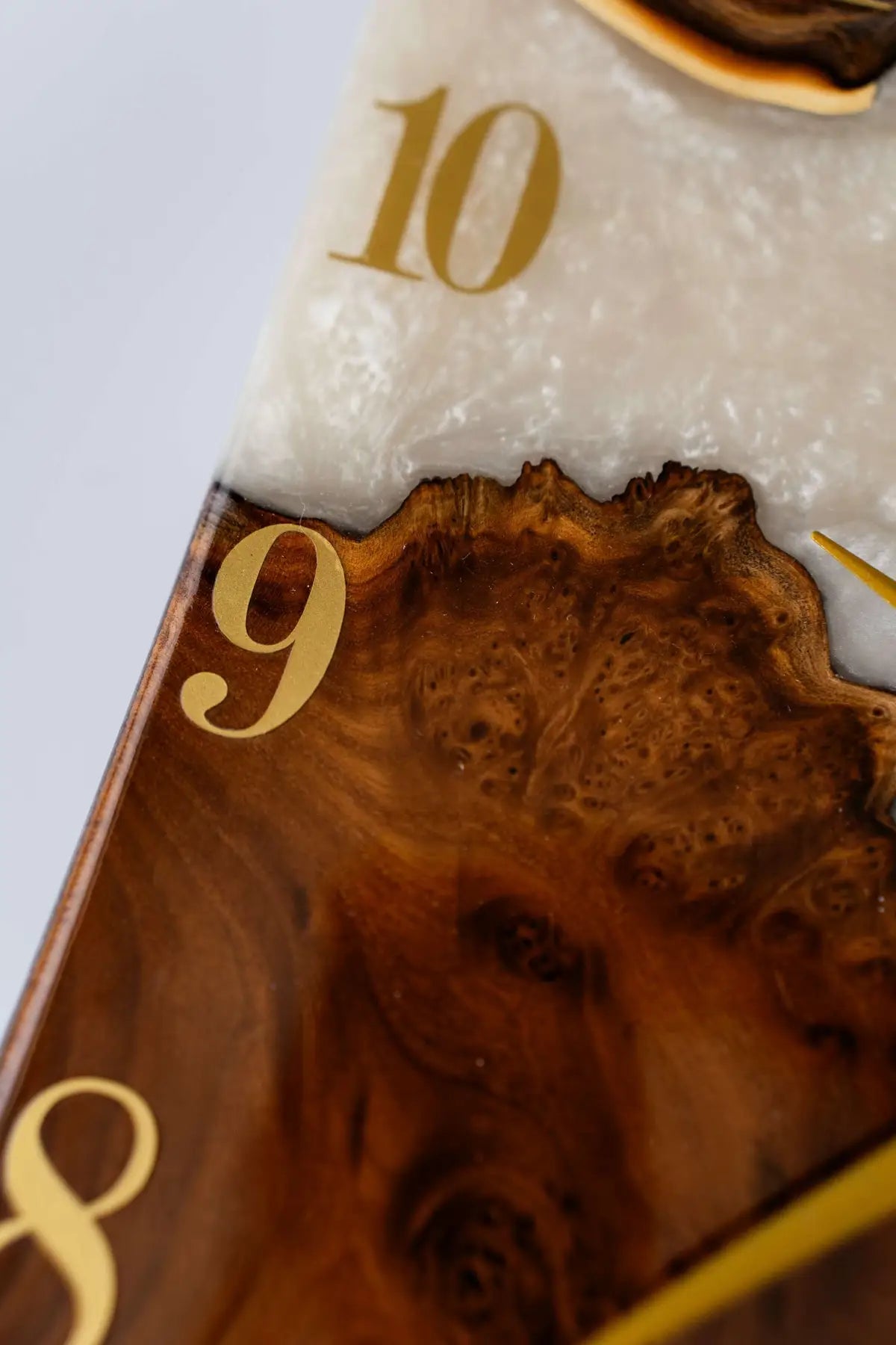 Wood and Epoxy Clock - 12 х 12 in (30 х 30 cm) Diameter - Handmade Wall Clock