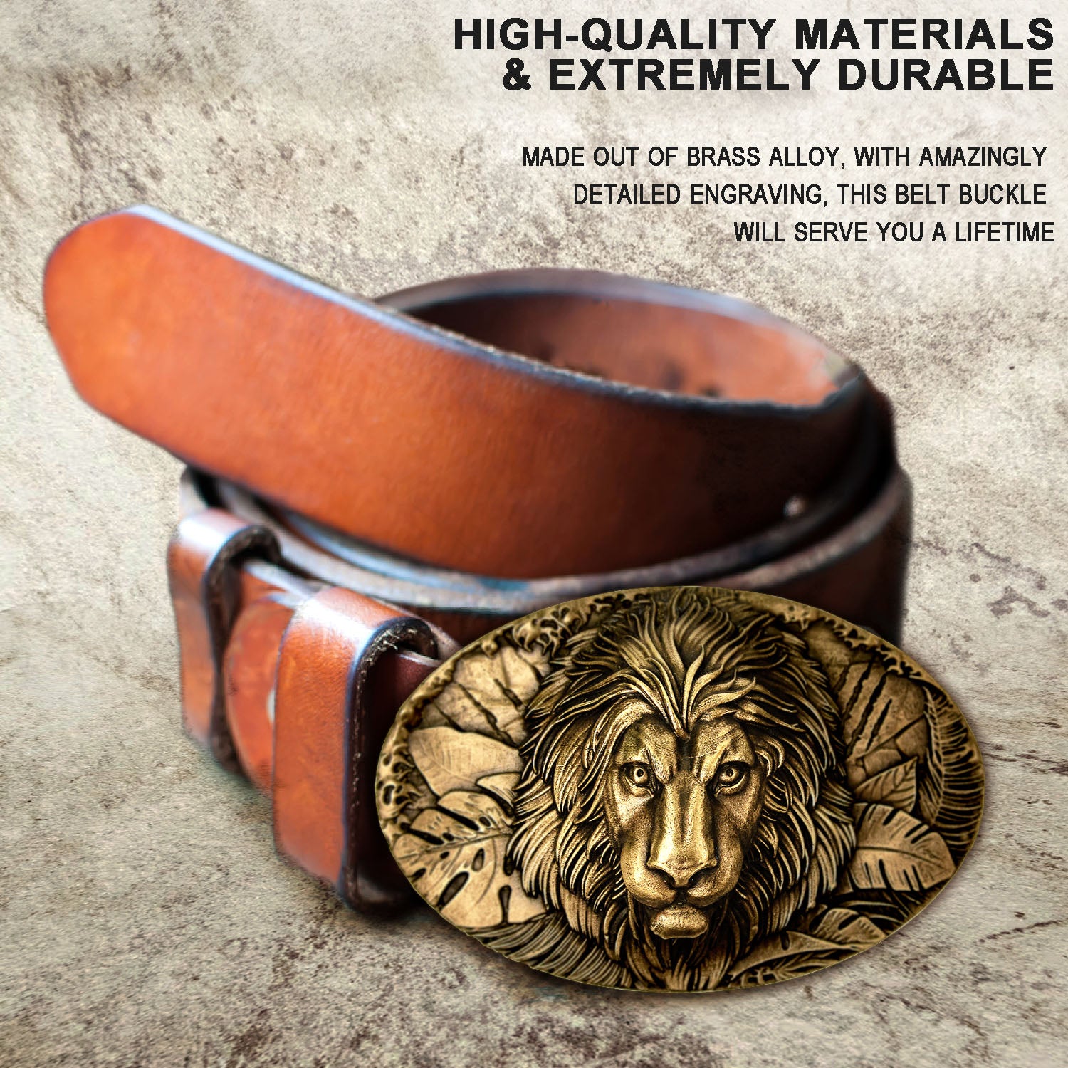 Lion Buckle For Men's Belt