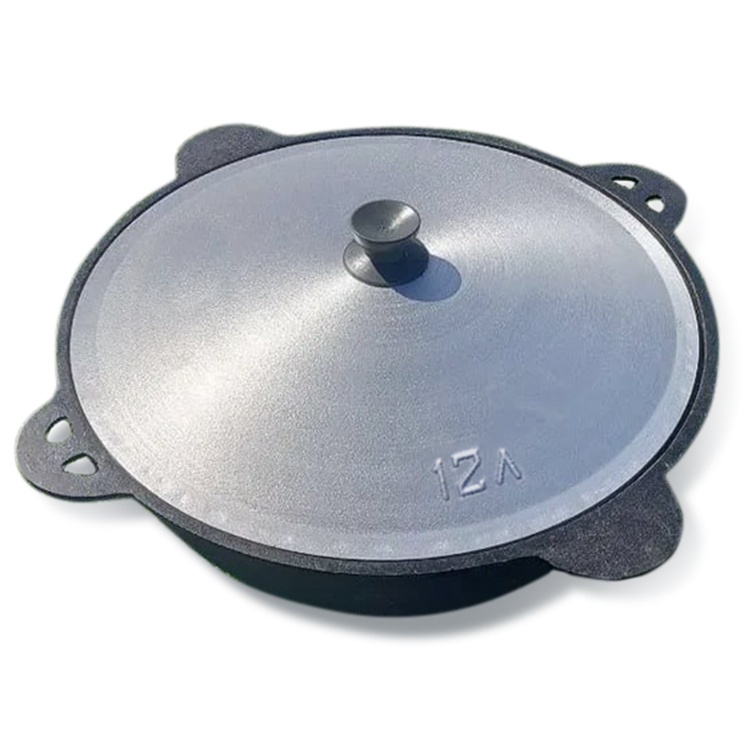 Dutch Oven Pot with Lid 12 L (12.7 Quarts) - Cast Iron Dutch Oven - Uzbek Kazan Cast Iron - Cast Iron Cookware Set – Premium Camping Cookware