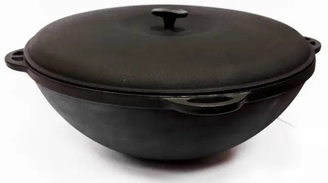 12,68 quart Cast Iron Braiser with Cast Iron Lid, Caudron for Outdoor Cooking