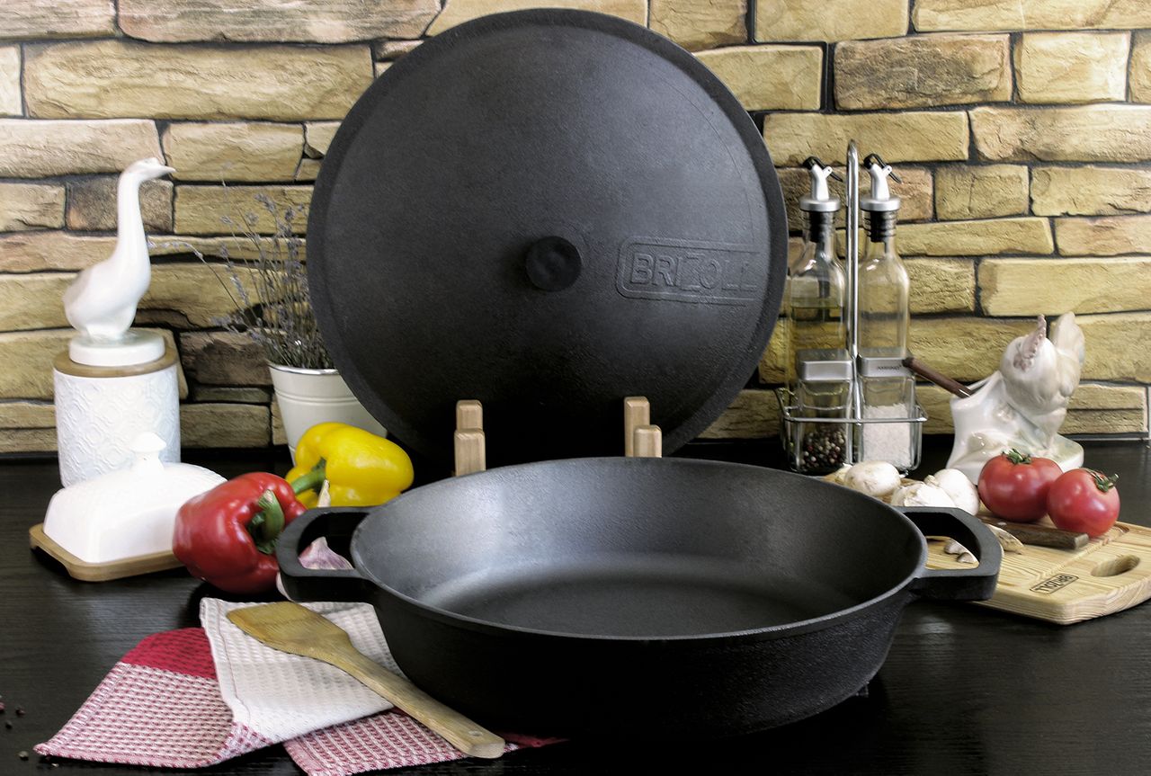 Frying pan without handle Cast iron Griddle 340 x 70 mm